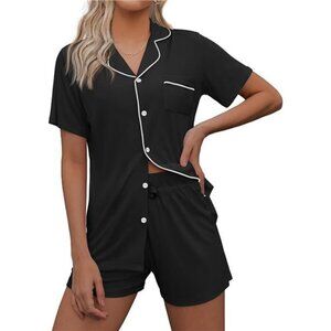 Women's Pajama Set Short Sleeve Button Down Soft Sleepwear Lounge Pjs